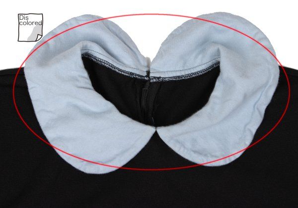 コムコム コムデギャルソンCOMME des GARCONS エステル襟切替トップス 黒水色S