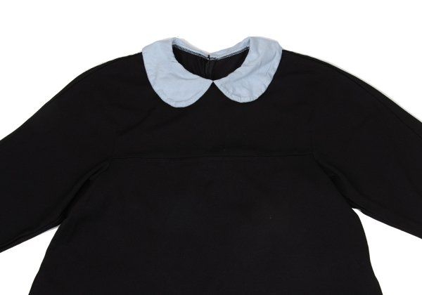 コムコム コムデギャルソンCOMME des GARCONS エステル襟切替トップス 黒水色S