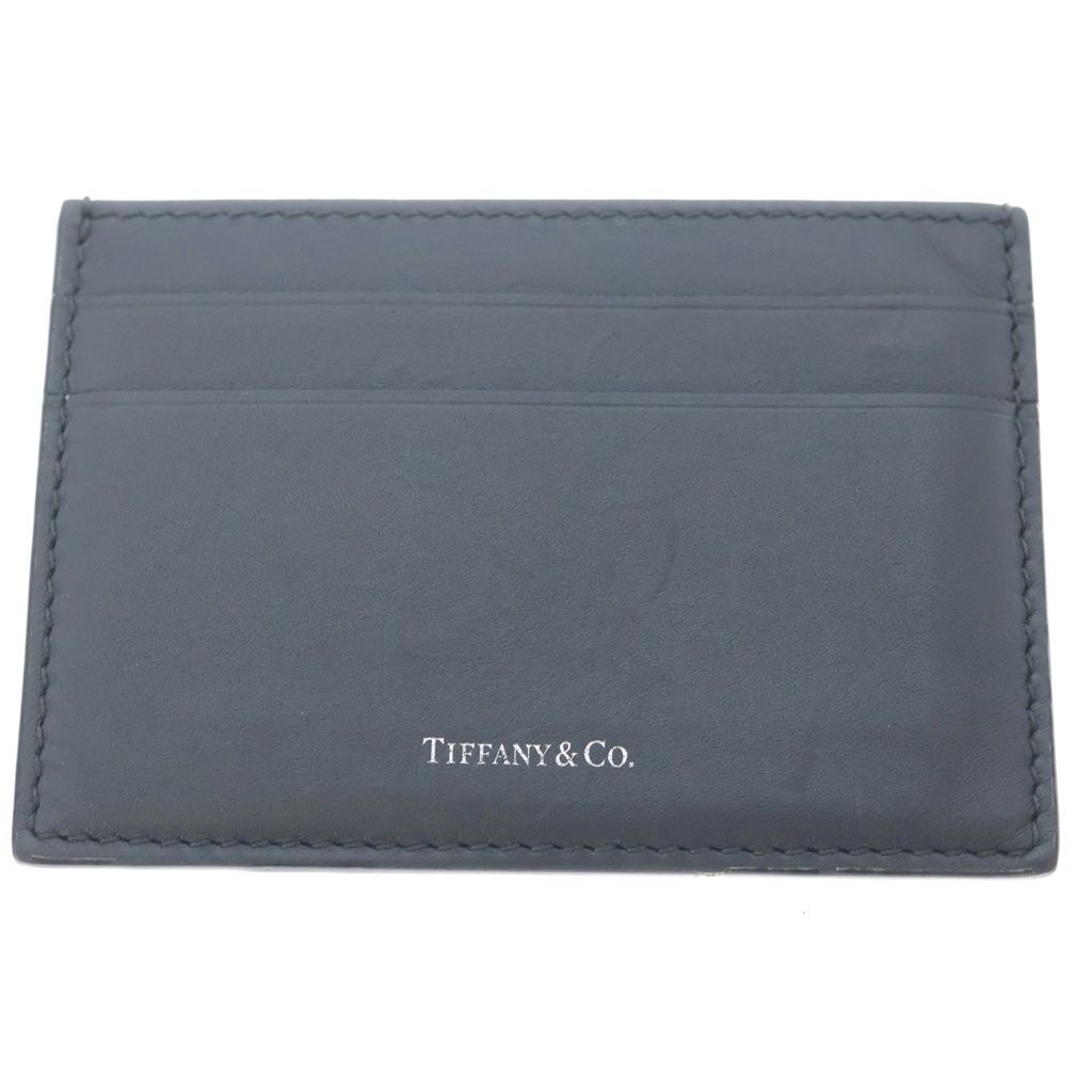 TIFFANY & Co. ティファニー Card Case ワンポイントロゴ レザー カードケース ダークグレー TIFFANY & Co. (ティファニー) Card Case ワンポイントロゴ レザー