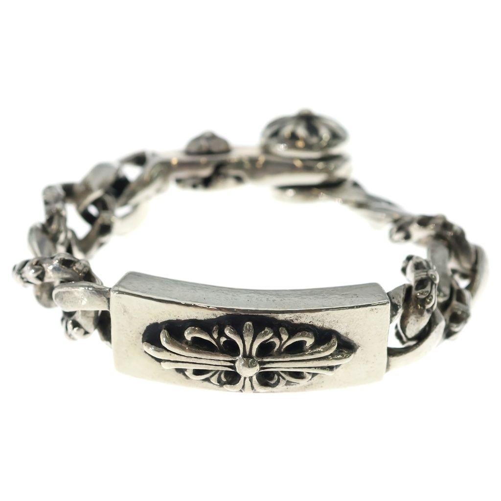 CHROME HEARTS (クロムハーツ) ファンシーリンク フローラルクロスIDブレスレット ブレスレット シルバー