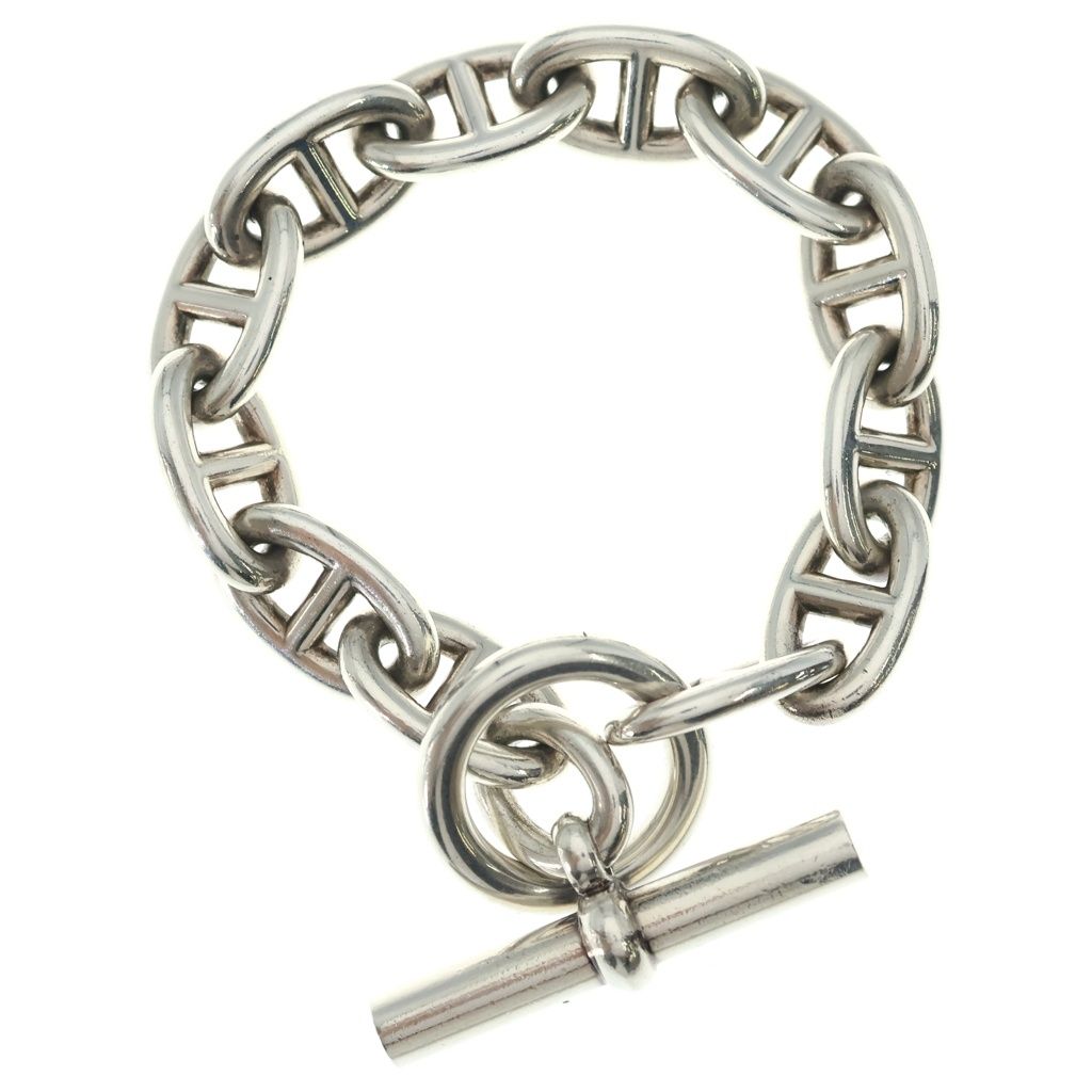 HERMES (エルメス) Chaine d'Ancre TGM シェーヌダンクルTGM 12コマ チェーンブレスレット シルバー