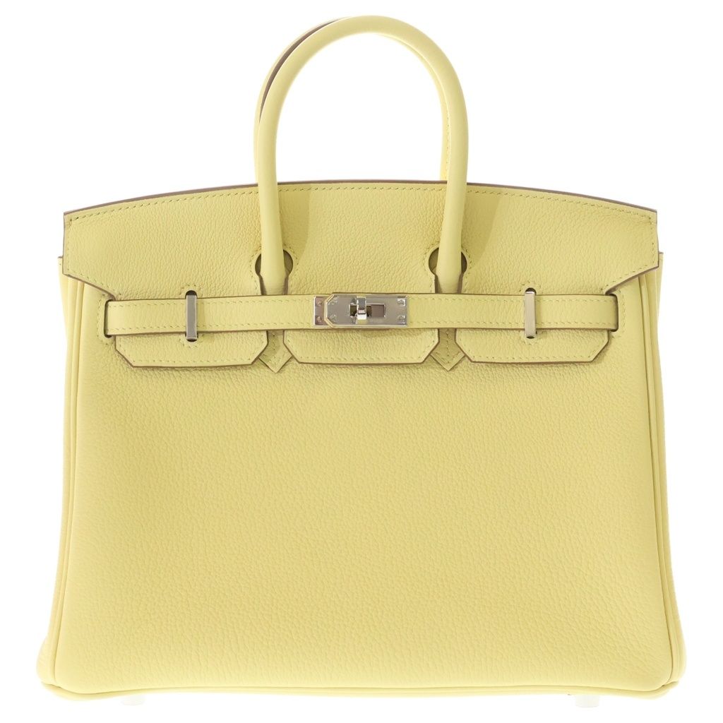 HERMES (エルメス) バーキン25 トゴ シルバー金具 ハンドバッグ K刻印 イエロー系