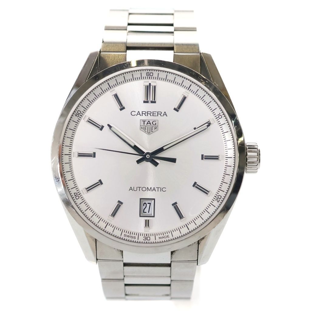 TAG HEUER (タグホイヤー) カレラ キャリバー5 デイト SS/AT ステンレス オートマ 自動巻き 腕時計 WBN2111-0 シルバー文字盤