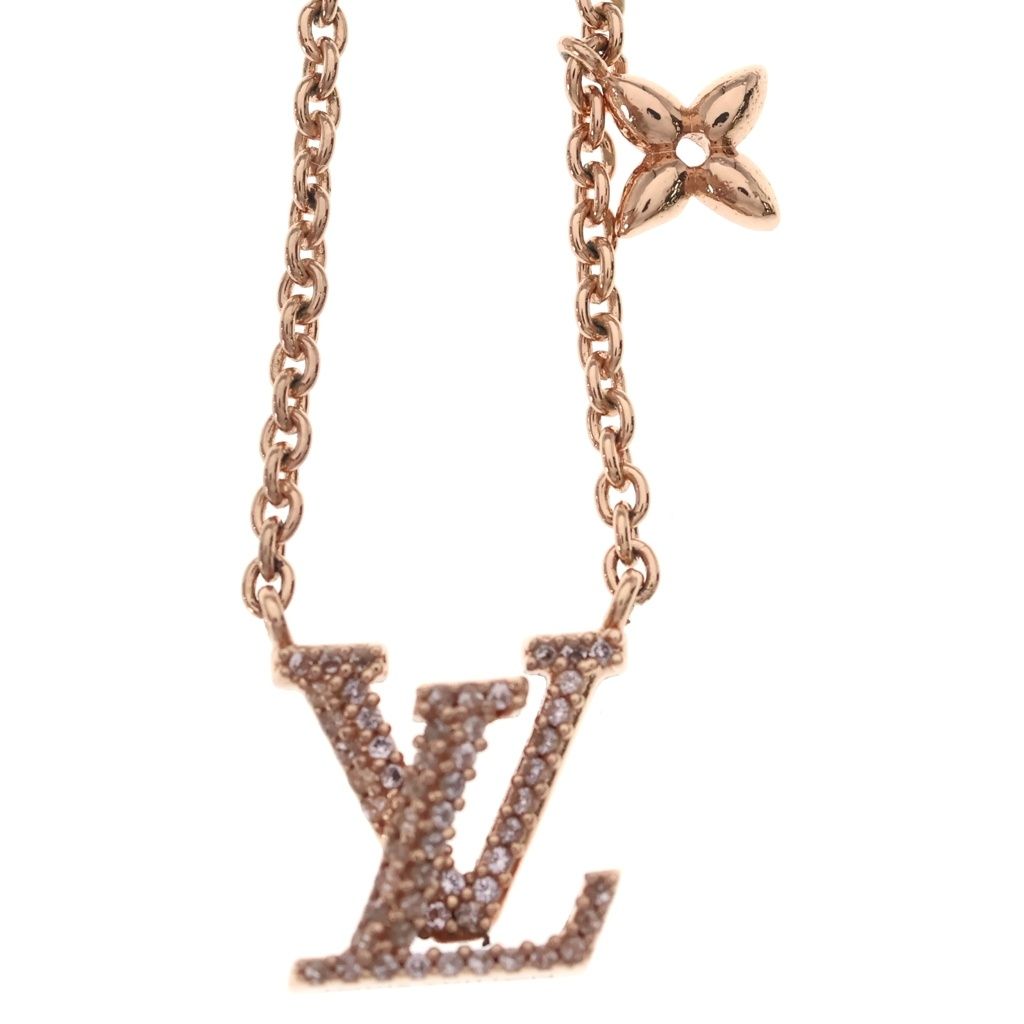 【LOUIS VUITTON】ネックレス LOUIS VUITTON (ルイヴィトン) LVアイコニック ロゴラインストーン