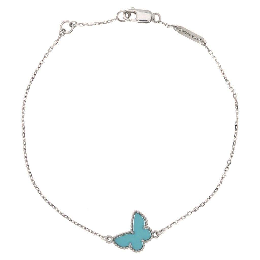 Van Cleef & Arpels (ヴァンクリーフアンドアーペル) スウィートアルハンブラ パピヨン ターコイズ トルコ石 K18WG ブレスレット ホワイトゴールド/ブルー