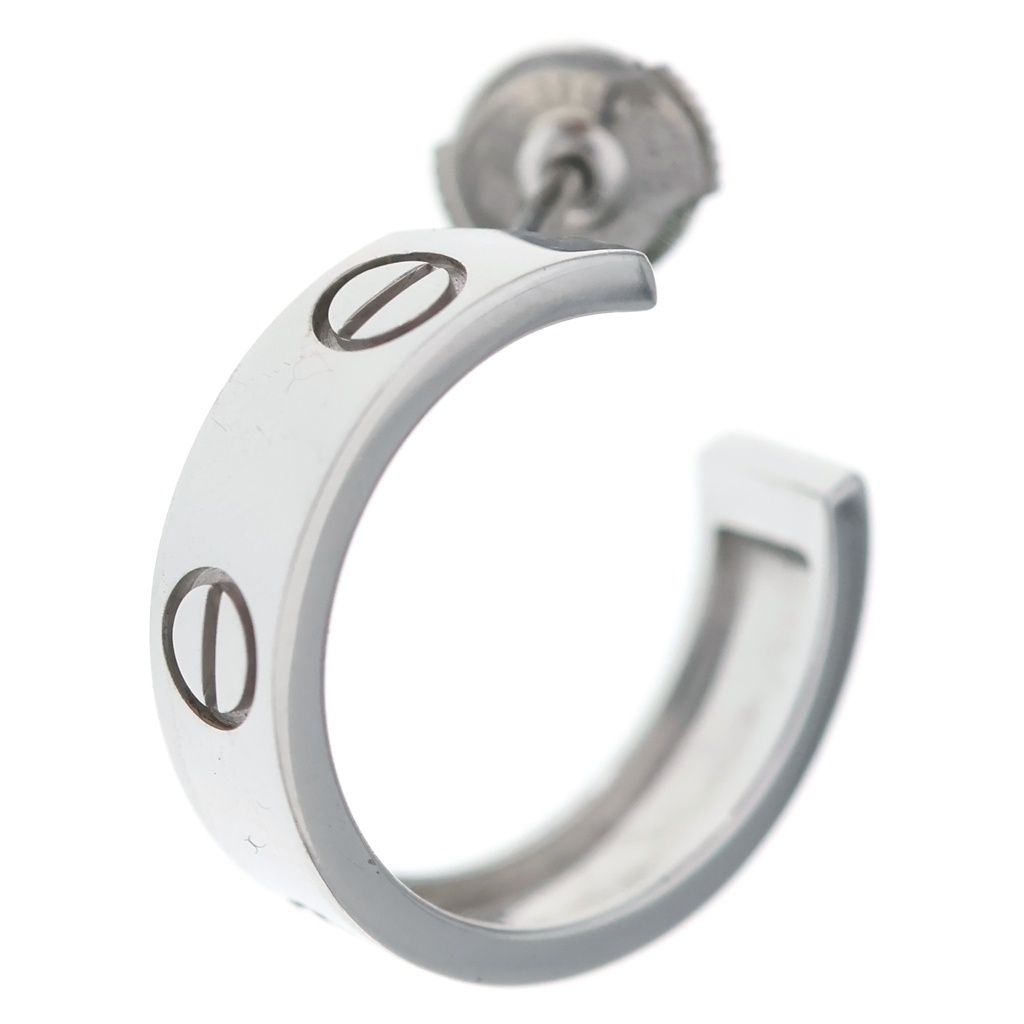 Cartier (カルティエ) ラブ K18WG 750 フープ ピアス ホワイトゴールド