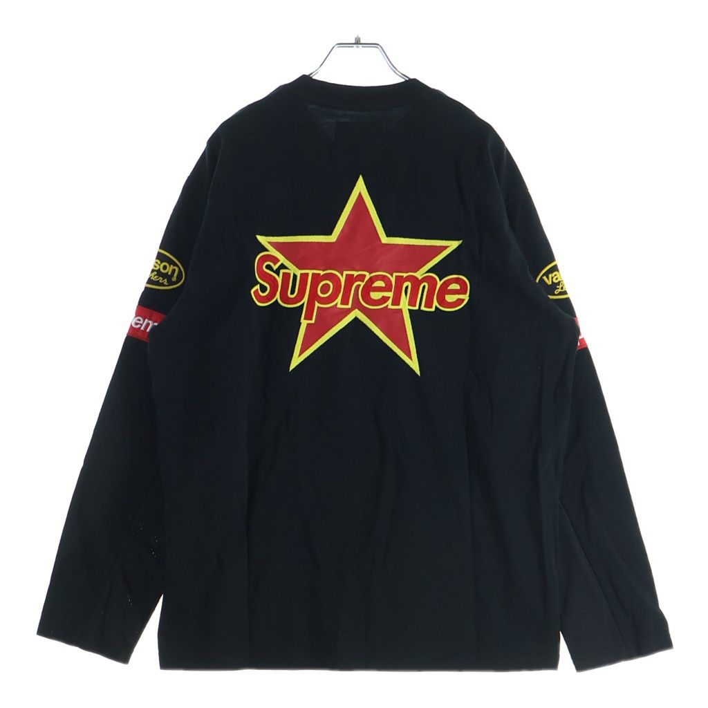 SUPREME (シュプリーム) 26SS ×Vanson Leathers L/S Top バンソンレザー 刺繍デザイン 長袖Tシャツ ロンT カットソー ブラック