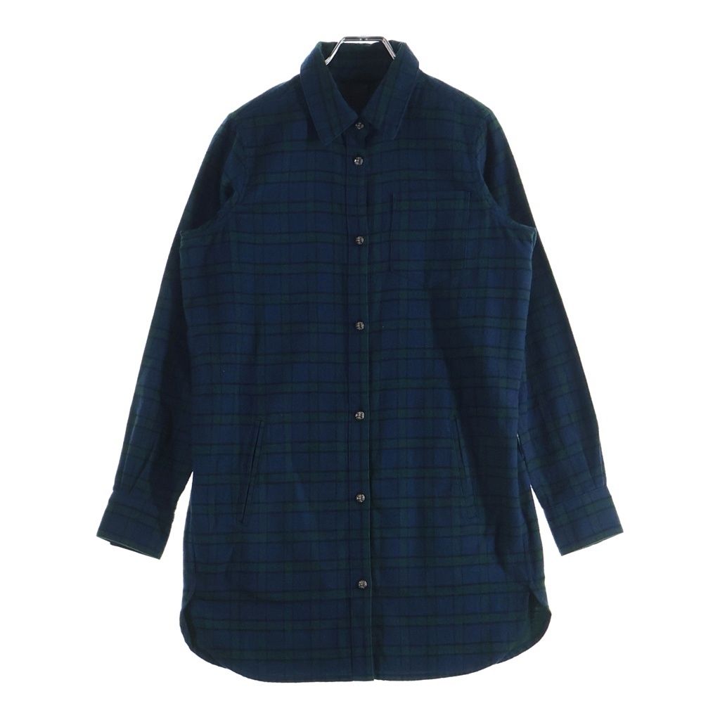 CHROME HEARTS (クロムハーツ) Y NOT Loose Ends Check Shirt ワイノット ルーズエンド 長袖チェックシャツ グリーン レディース