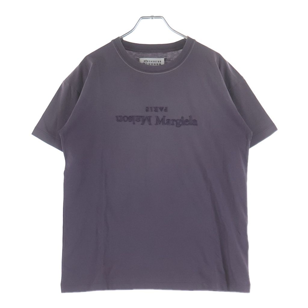 Maison Margiela (メゾンマルジェラ) 24SS リバースロゴ刺繍 クルーネック 半袖 Tシャツ カットソー パープル S51GC0526 S20079