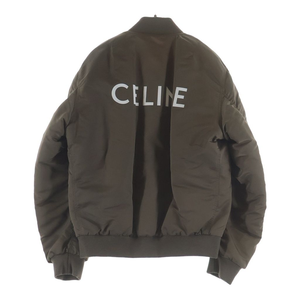 CELINE (セリーヌ) 23AW LOGO BOMBER JACKET ロゴプリントボンバージャケット MA-1 カーキ 2W426396E