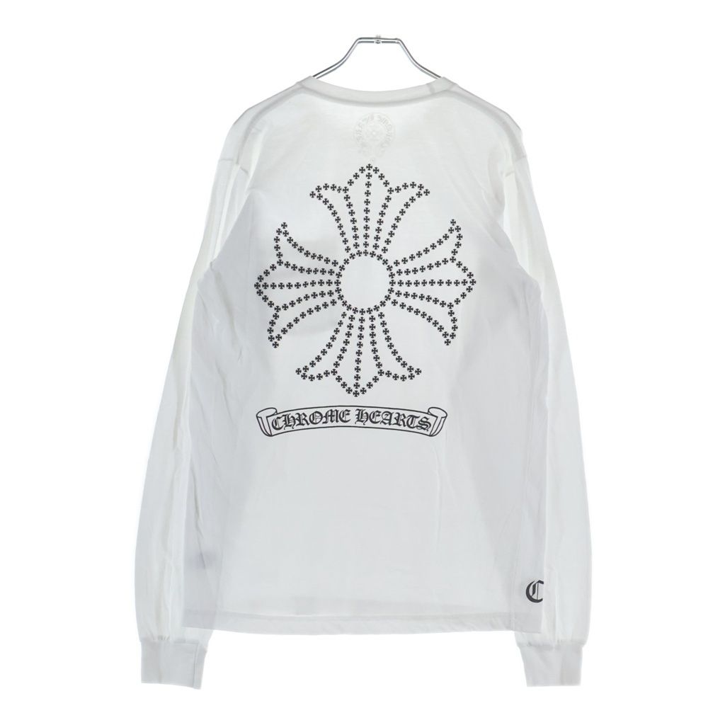 CHROME HEARTS (クロムハーツ) CH PLUS L/S TEE CHプラス サークルロゴ ロングスリーブ 長袖Tシャツ ロンT ホワイト
