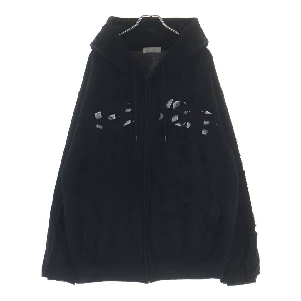 ALEXANDER DIGENOVA (アレキサンダーディジェノバ) Double Layer Hoodie ダブルレイヤード ジップアップ フーディ パーカー ブラック