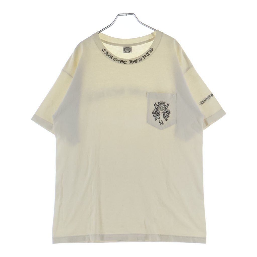 CHROME HEARTS (クロムハーツ) OLD オールド ネックロゴヴァインダガー バックスクロールラベルプリント 半袖Tシャツカットソー