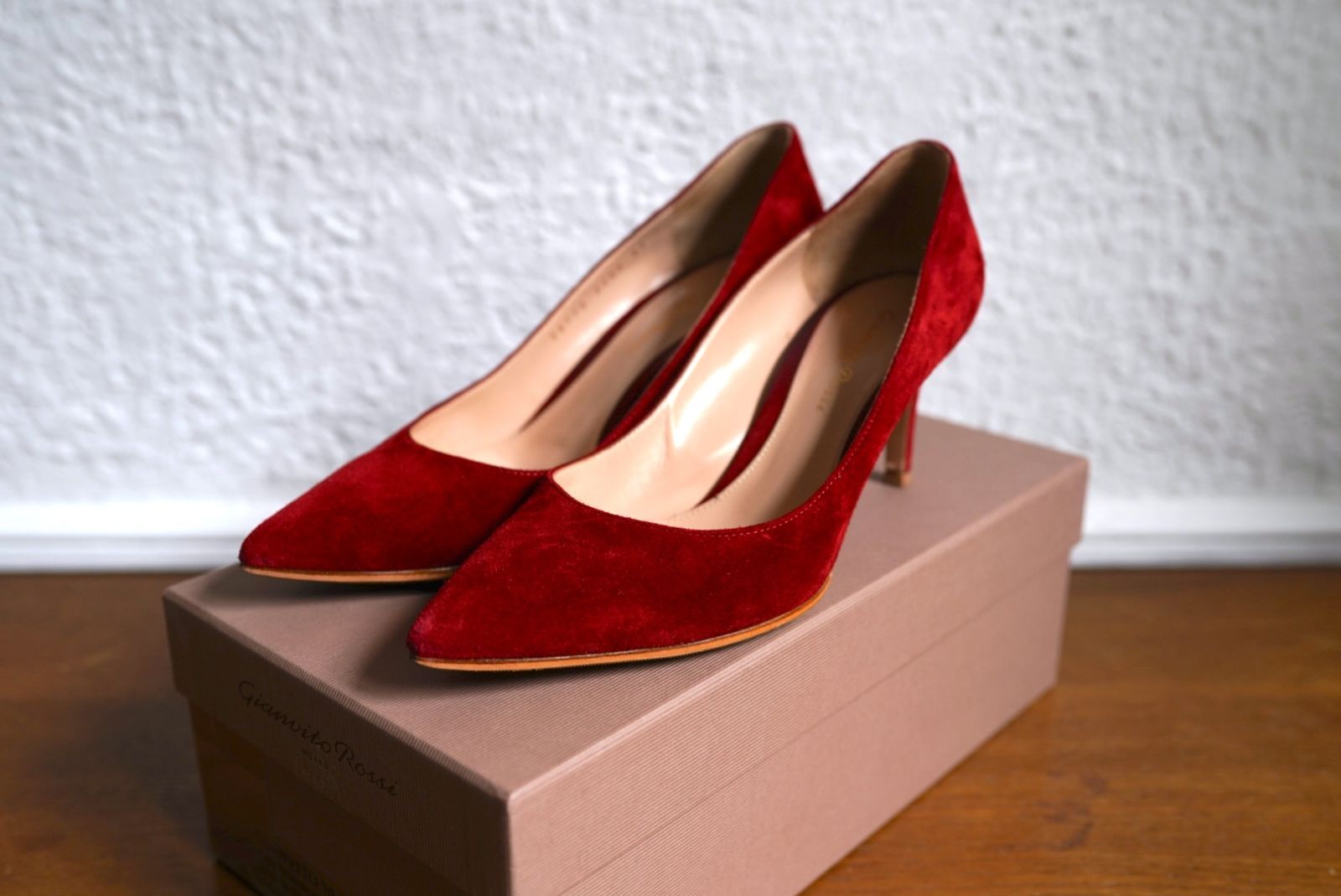 16AW GIANVITO70 ポインテッドトゥスウェードレザーヒールパンプス / GIANVITO ROSSI(ジャンヴィトロッシ)