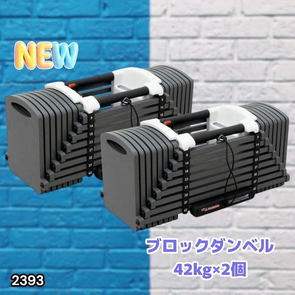 #2393 可変式 ブロック ダンベル 42kg 2個セット 簡単 重量 調整 可能 省スペース 収納可能 安心 安全 ロック機能 ※北海道、沖縄本島、沖縄の離島、その他離島へは別途配送料有り