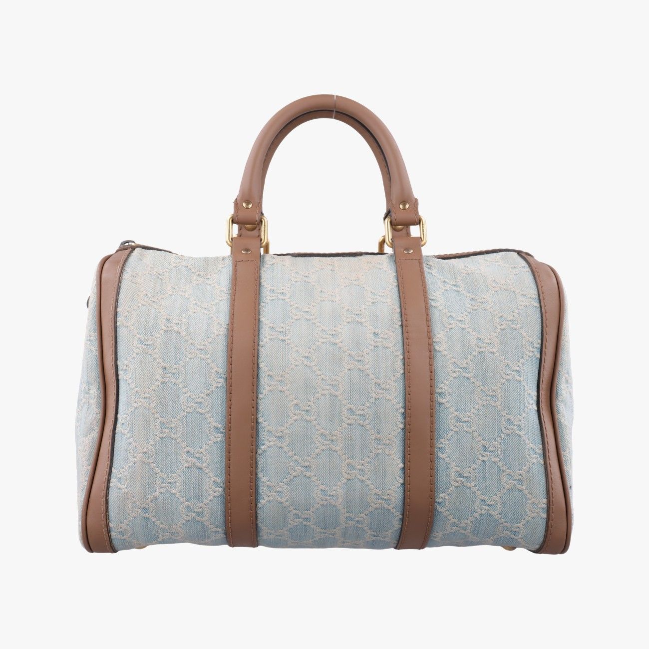グッチGucciヴィンテージウェブ ブルー × ブラウン デニムキャンバス × レザー 247205 E015399170