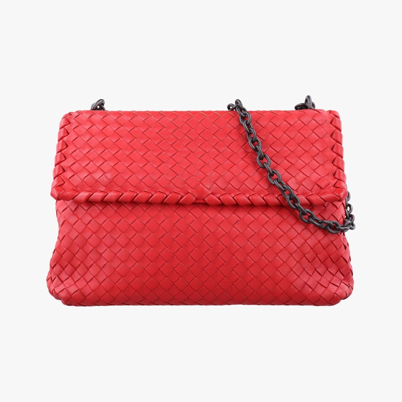 ボッテガヴェネタBottega Venetaイントレチャート オリンピア レッド ラムスキン B05680917Z