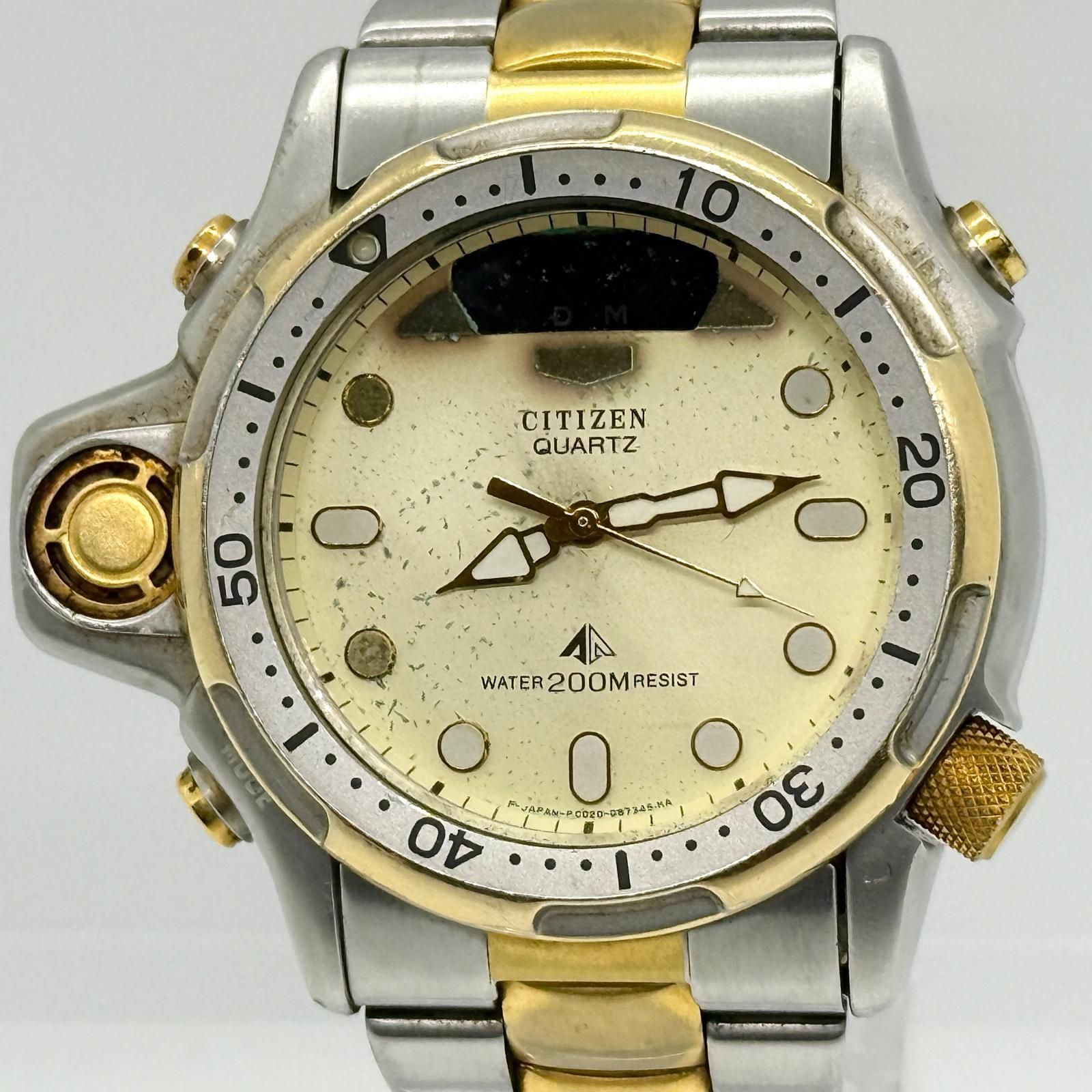 CITIZEN シチズン WATER 200M RESIST プロマスター C022-088441 Y ベージュ QZ メンズ 腕時計 訳あり