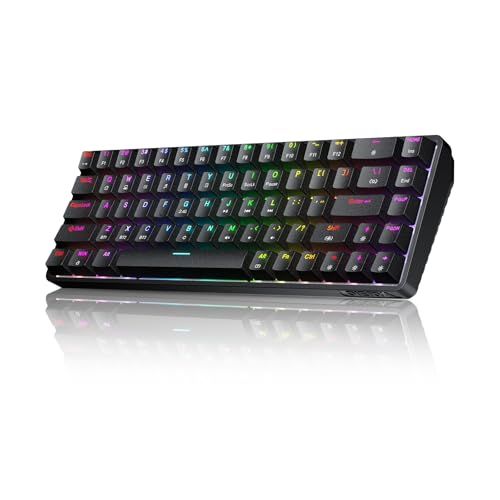 ☆新品☆Dierya DK68 ワイヤレス ゲーミング キーボード-2.4G/Bluetooth/USB-C接続 60%配列 68キー 青軸 メカニカル キーボード、3000mAhバッテリー RGBバックライト 全キー無衝突 Windows/ 1096a005