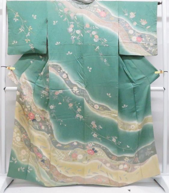 【一輝堂】訪問着 着物 正絹 身丈約164cm 裄丈約65.5cm 26z06-3092