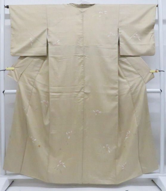 【一輝堂】訪問着 縫い紋 手織り　手描 着物 正絹 身丈約160cm 裄丈約64.5cm 26z06-3093
