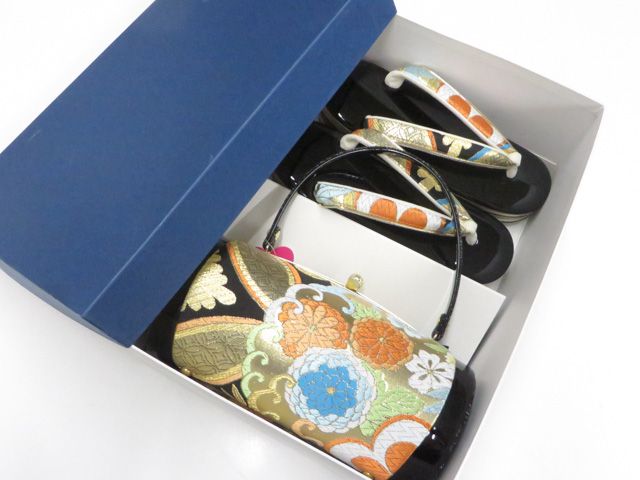 【京松】和装小物 草履バッグセット 未使用 振袖用 箱付 美品 r8w06-425