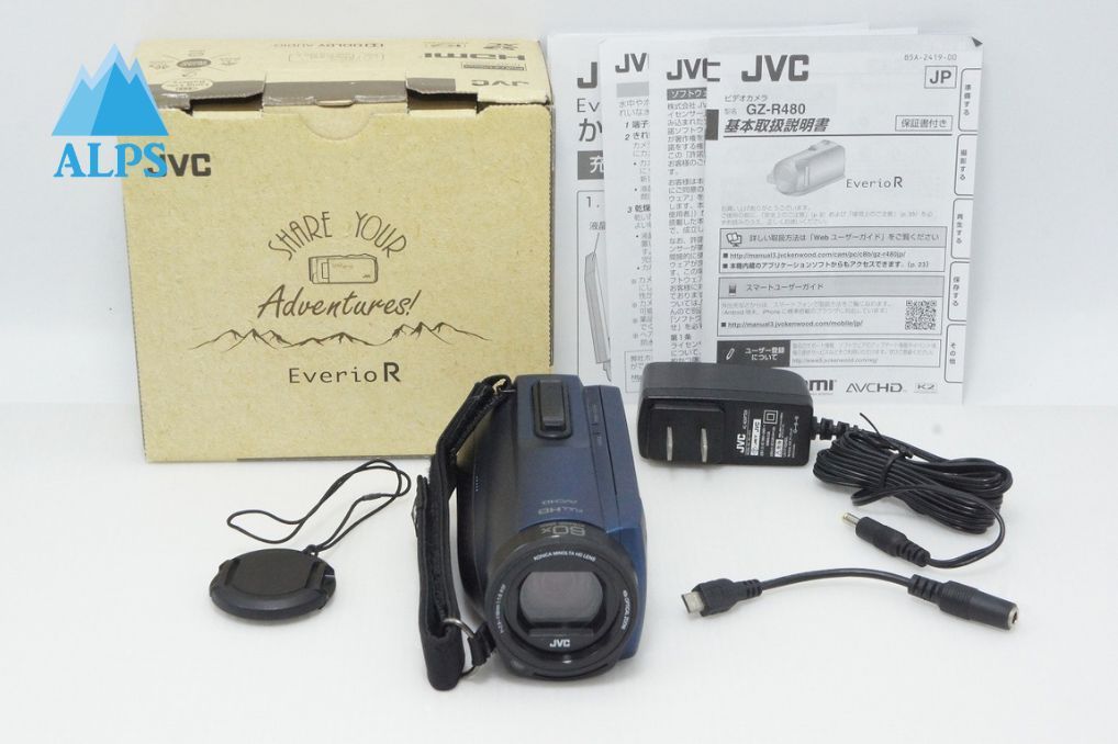 良品 JVC ケンウッド Everio R GZ-R480 デジタルビデオカメラ ネイビーブルー 元箱付 260521r