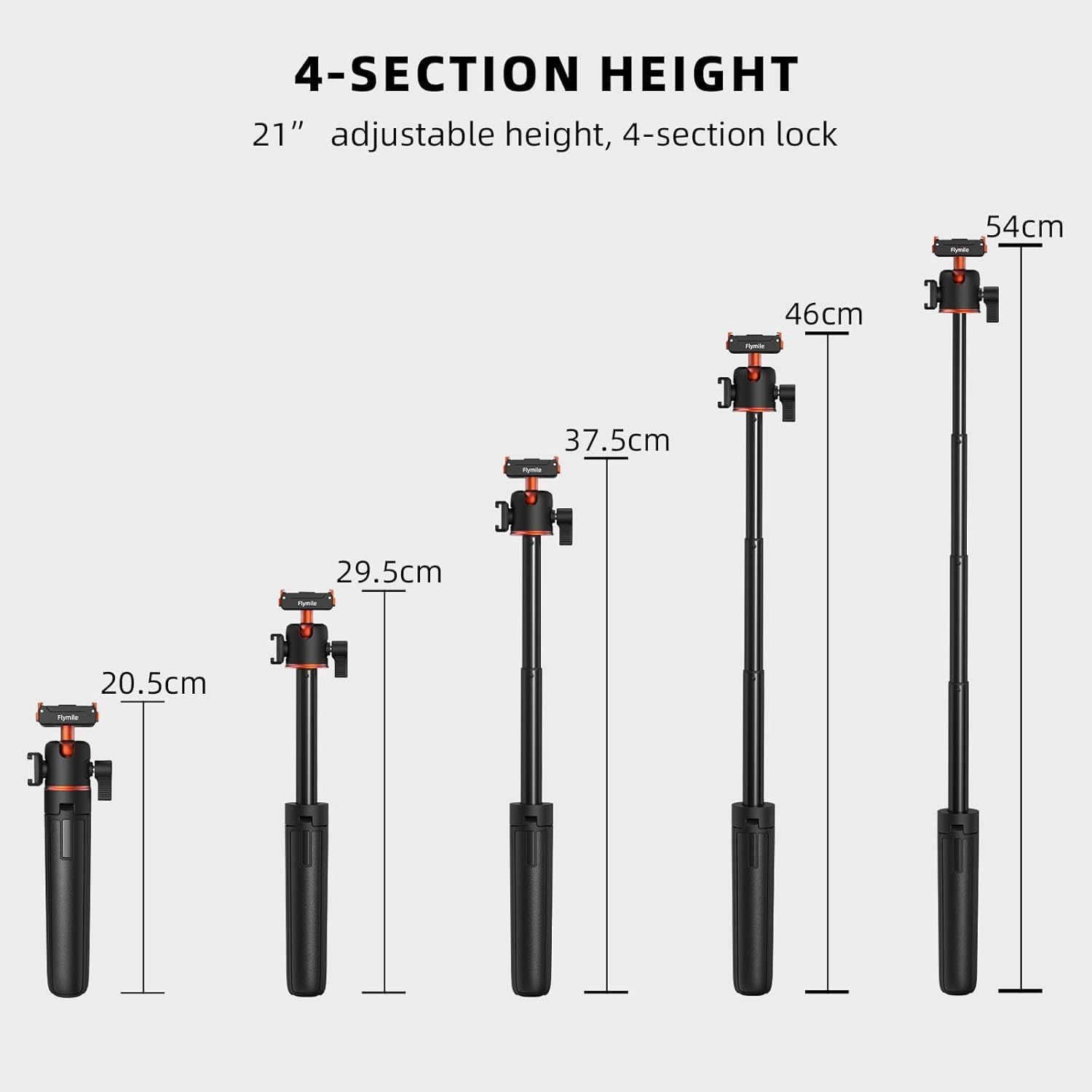 DJI Osmo Action 5 Pro/4/3対応 延長ロッド付きミニ三脚 自撮り棒
