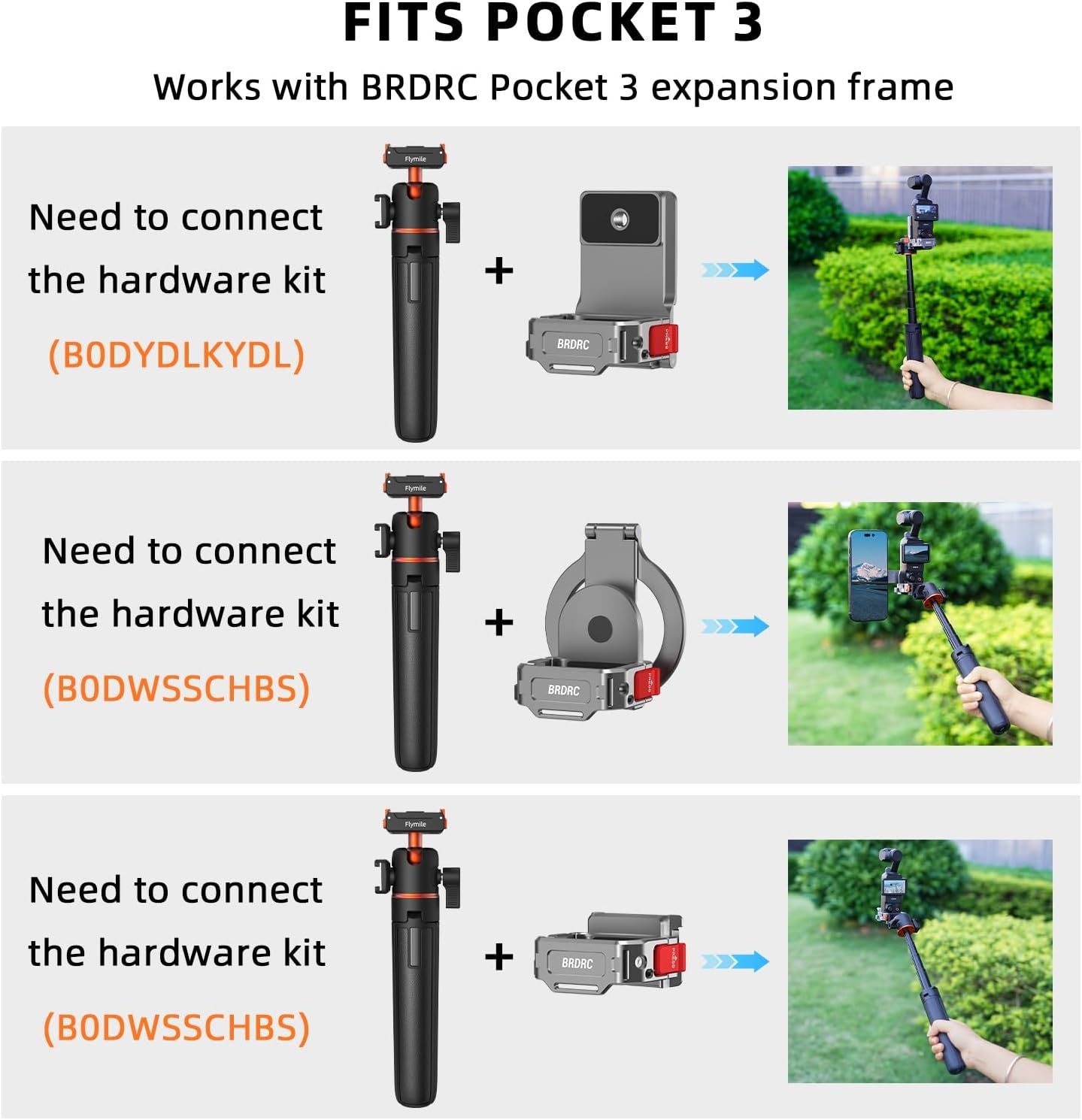 DJI Osmo Action 5 Pro/4/3対応 延長ロッド付きミニ三脚 自撮り棒