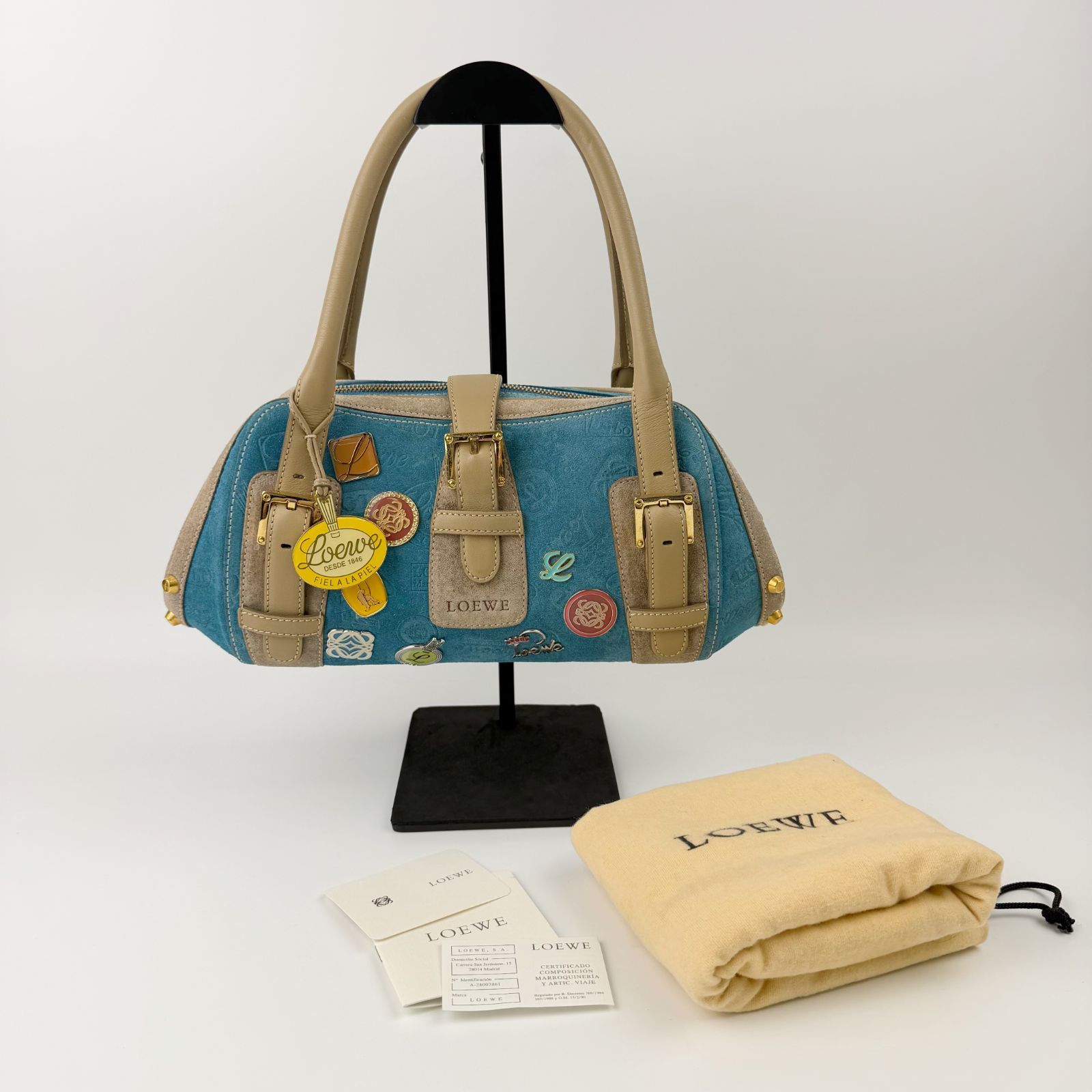 中古】LOEWE ロエベ アマソナ 160周年記念 ハンドバッグ スエード