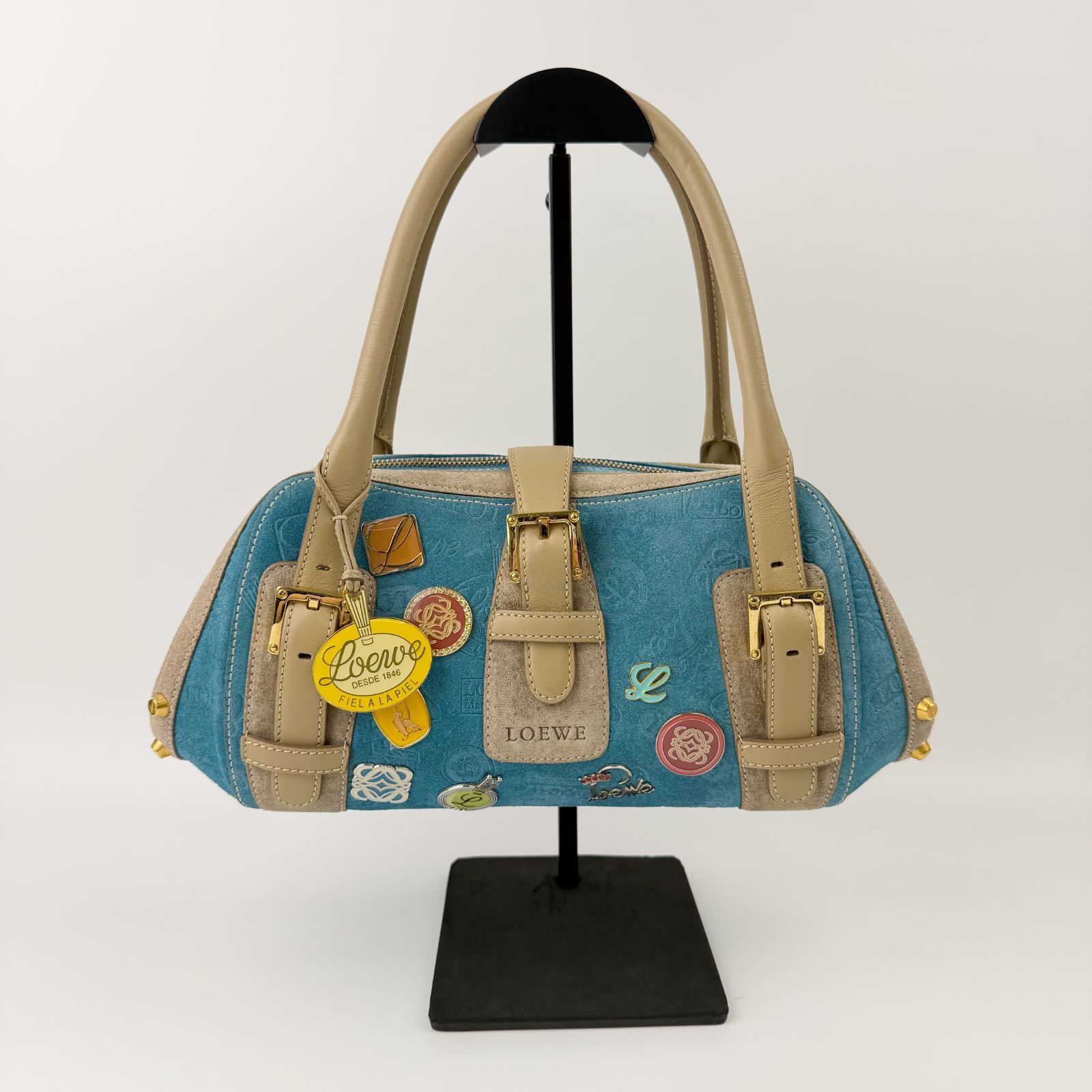 中古】LOEWE ロエベ アマソナ 160周年記念 ハンドバッグ スエード