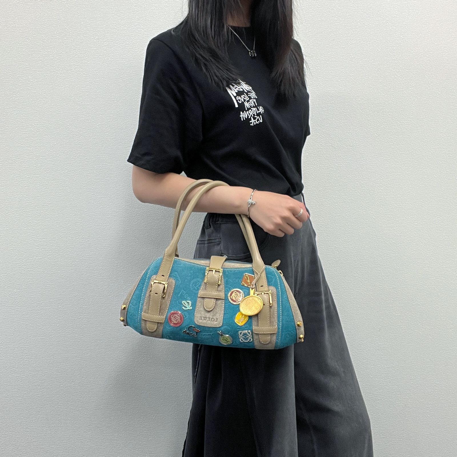 中古】LOEWE ロエベ アマソナ 160周年記念 ハンドバッグ スエード