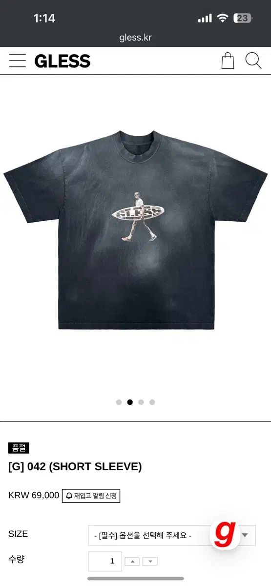 Gless 半袖 Tシャツ 1サイズ