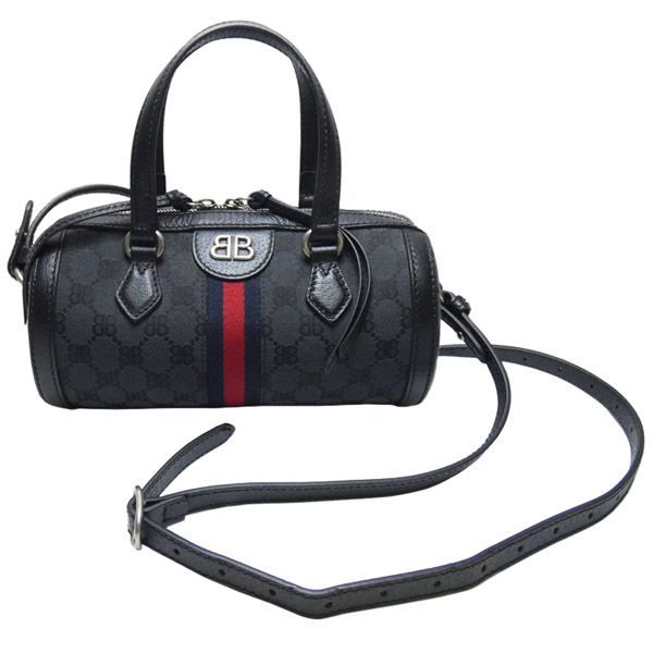 【中古A】バレンシアガ　GUCCIｘBALENCIAGA　グッチｘバレンシアガ　ハッカープロジェクト　２ＷＡＹ　ハンドバッグ　６８０１２３　ブラック