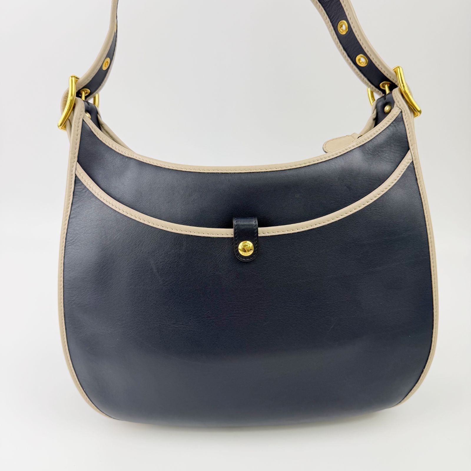 中古】LOEWE ロエベ アナグラム レザー ショルダーバッグ レザー 
