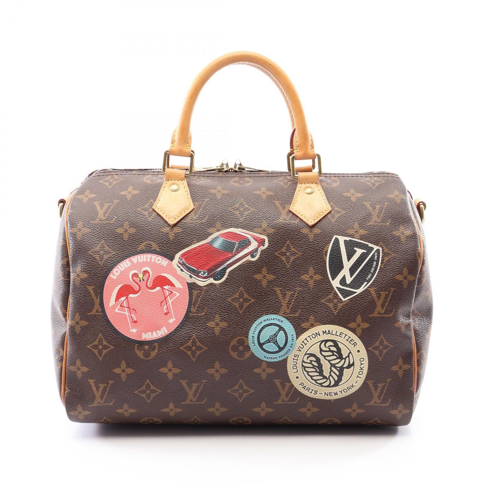 LOUIS VUITTON ルイ・ヴィトン スピーディ バンドリエール30 モノグラムワールドツアー ハンドバッグ