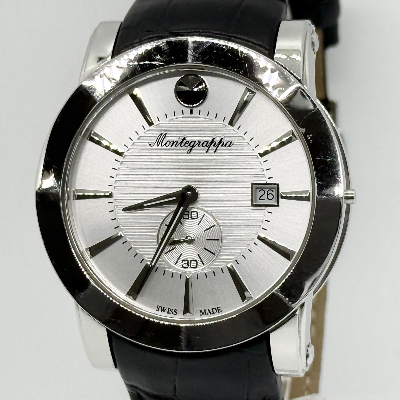 Montegrappa モンテグラッパ 0130953 シルバー QZ メンズ 腕時計 稼働品