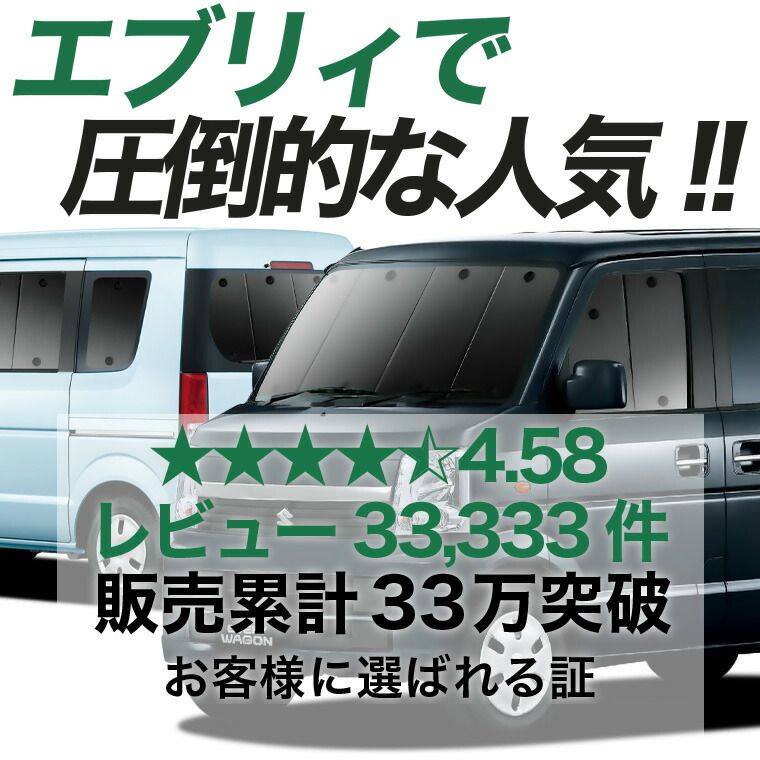 車 エブリィDA64W、DA64V車種専用サンシェードフルセット 送料込