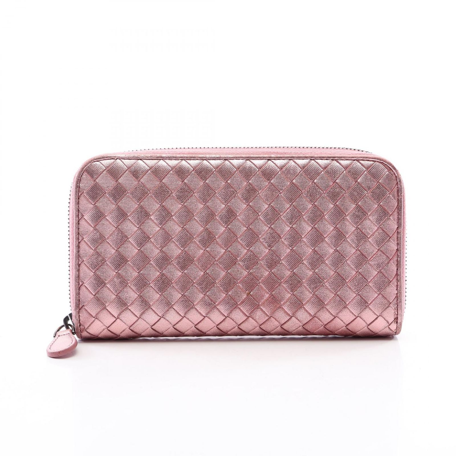 BOTTEGA VENETA ボッテガヴェネタ イントレチャート メタリック ラウンド長財布