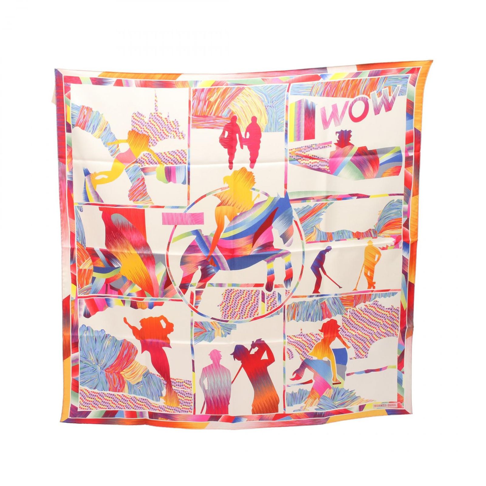 HERMES エルメス カレ90 マーブルシルク WOW スカーフ
