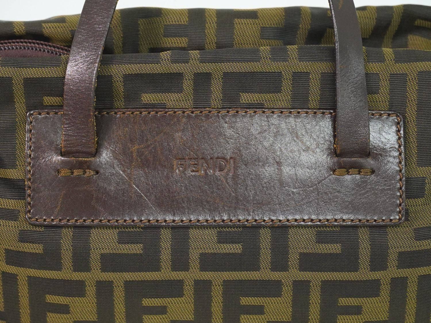 本物 フェンディ FENDI ズッカ トートバッグ ハンドバッグ キャンバス