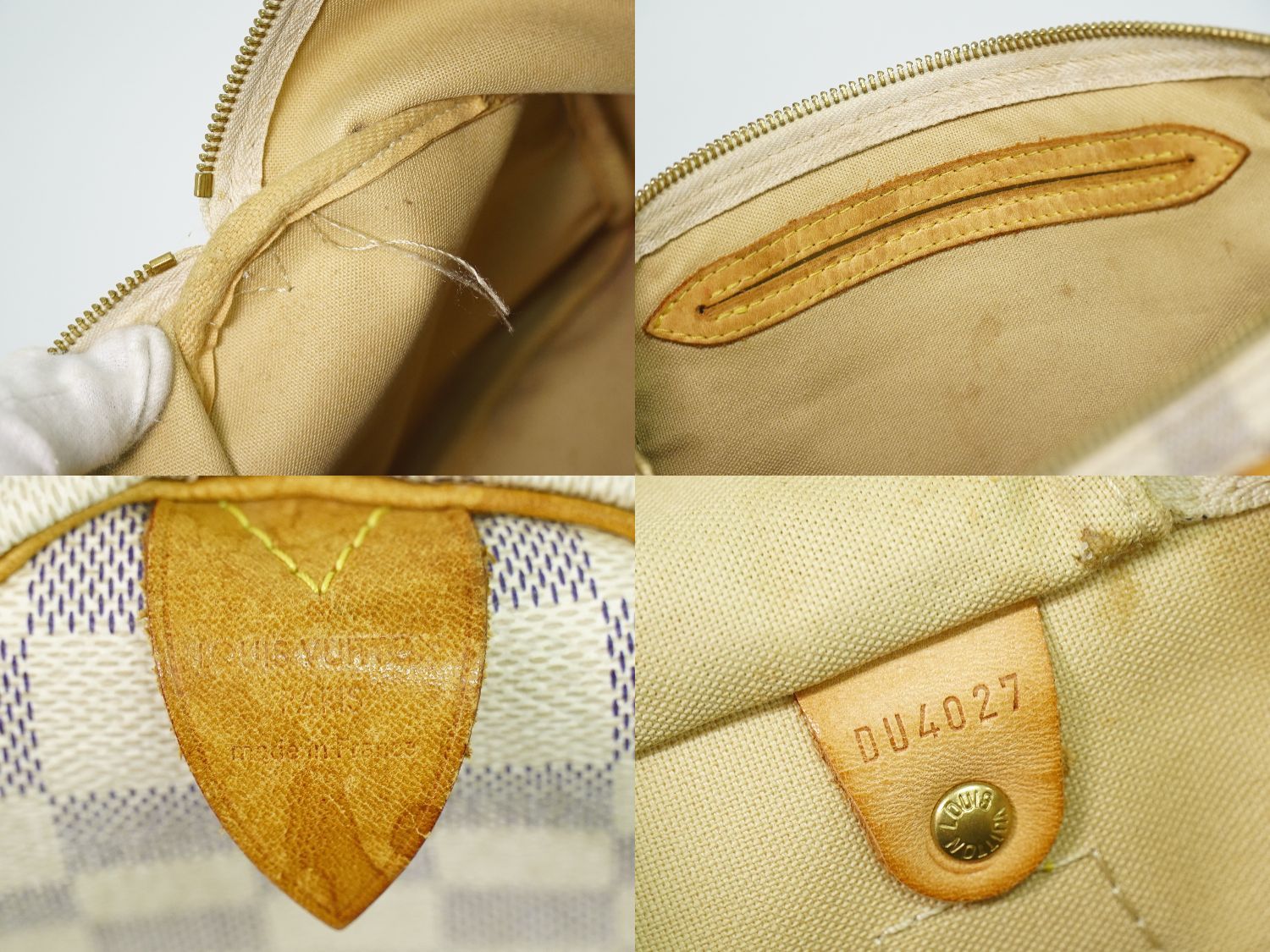 本物 ルイヴィトン LOUIS VUITTON LV スピーディ 30 ダミエ アズール 