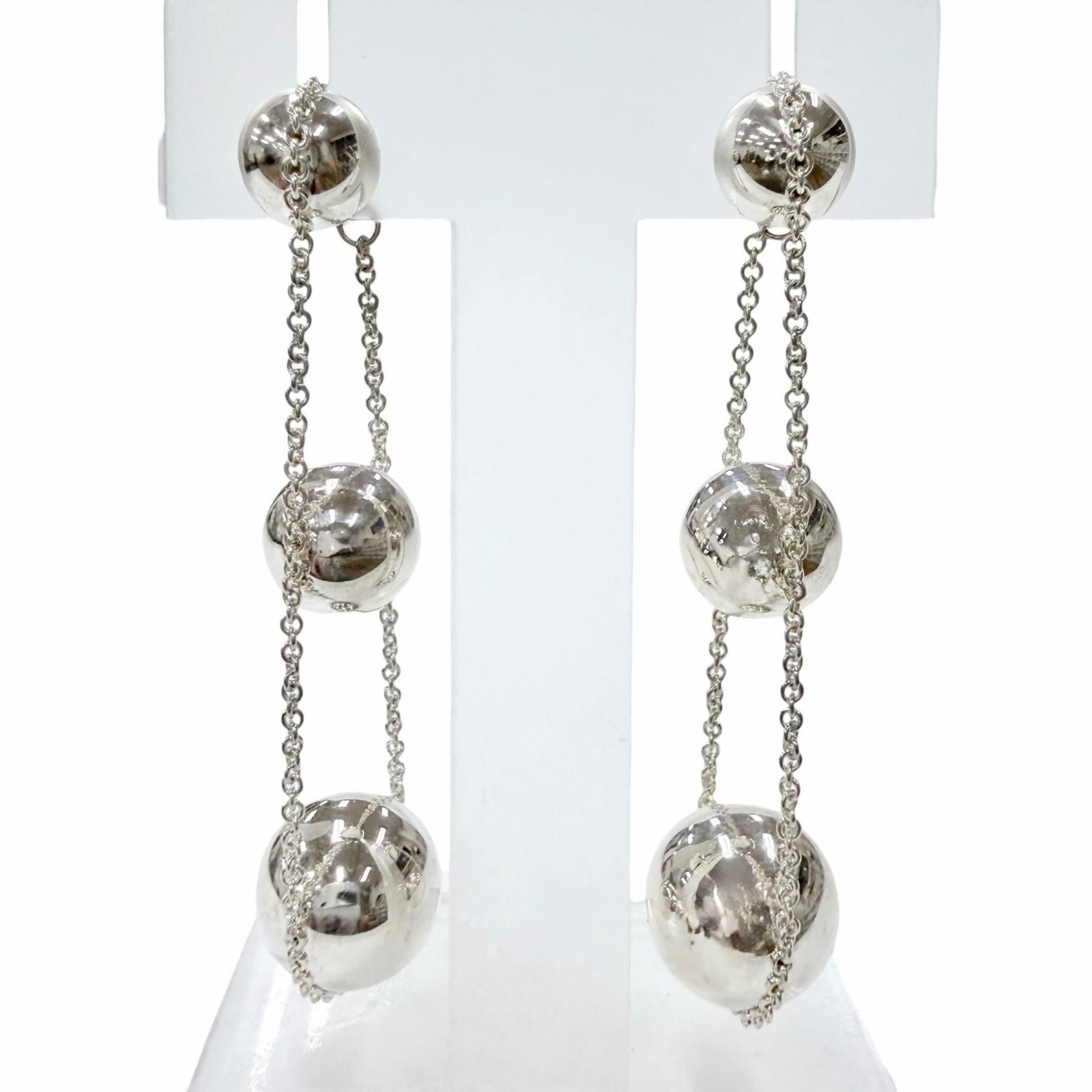 美品◇TIFFANY&Co. ティファニー ハードウェア トリプルドロップ AG925 ピアス アクセサリー シルバー イタリア製 重量8.4g レディース