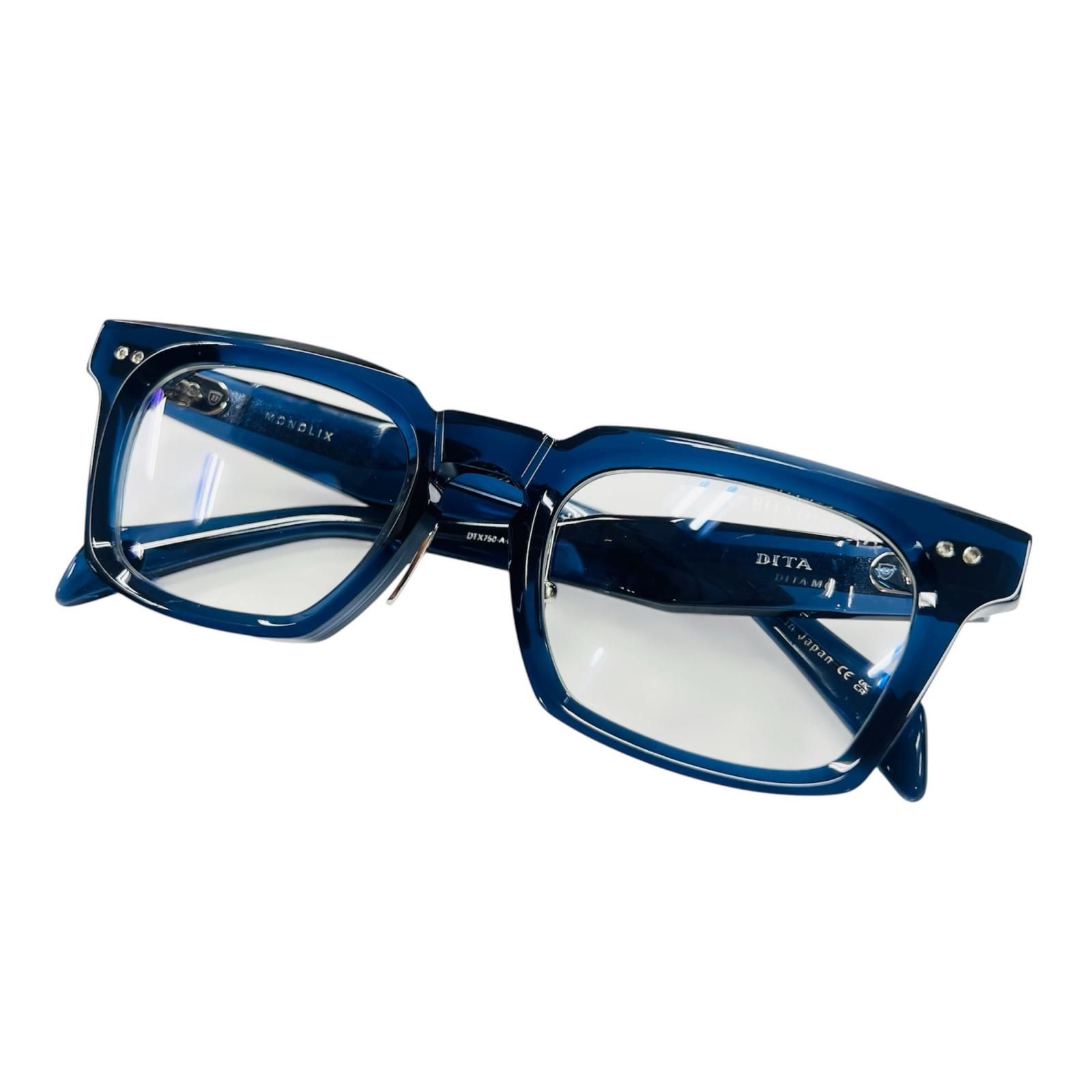 未使用品▲DITA ディータ 25AW DTX750 MONOLIX Asian Fit メガネ 眼鏡 アイウェア クリアブルー シルバー 50□22-148 デモレンズ 日本製 メンズ 定価84,700円