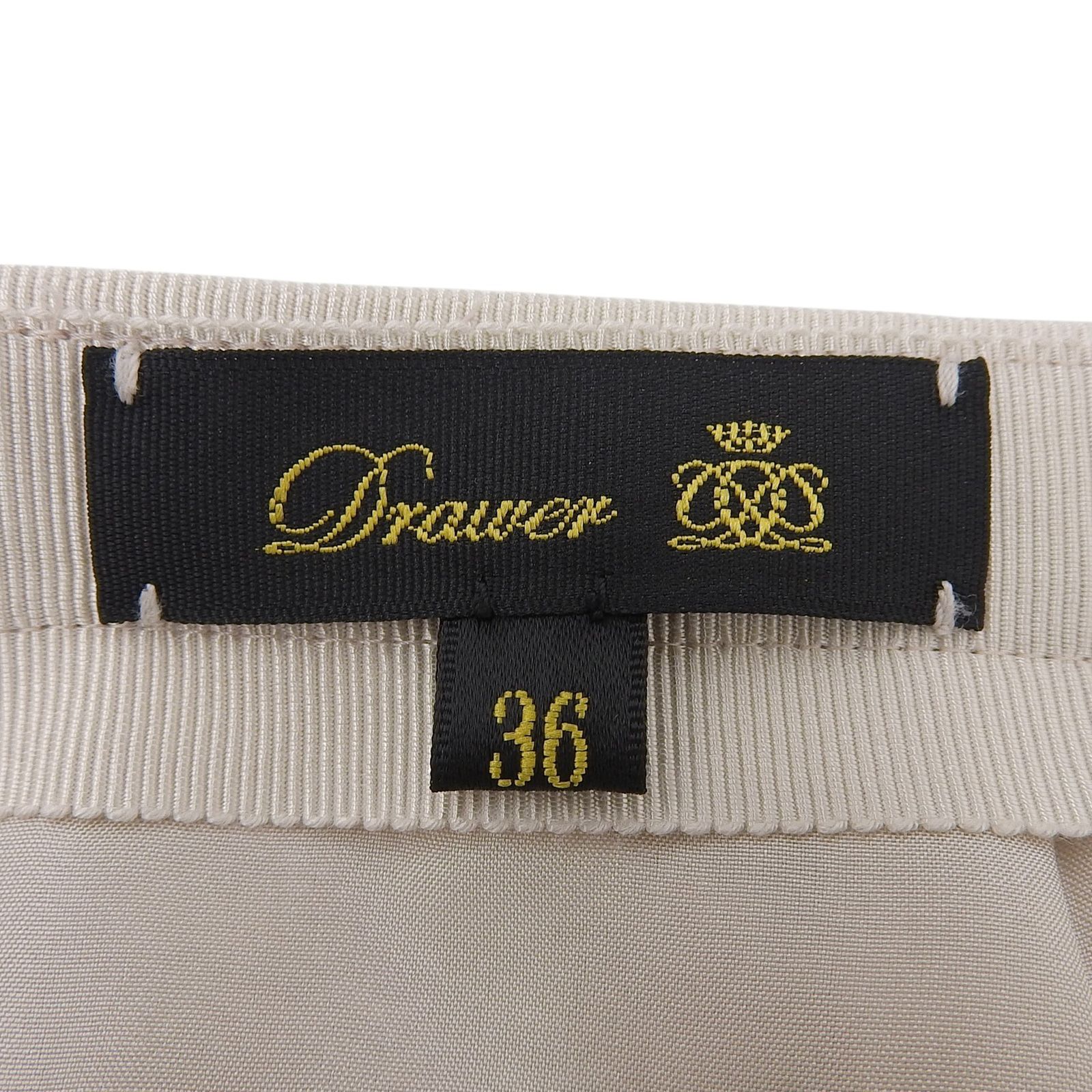 極美品▲DRAWER ドゥロワー 6524-236-1855 CJQスカート ジャガード織り フリンジ スカート ピンクベージュ 36 日本製 正規品 レディース