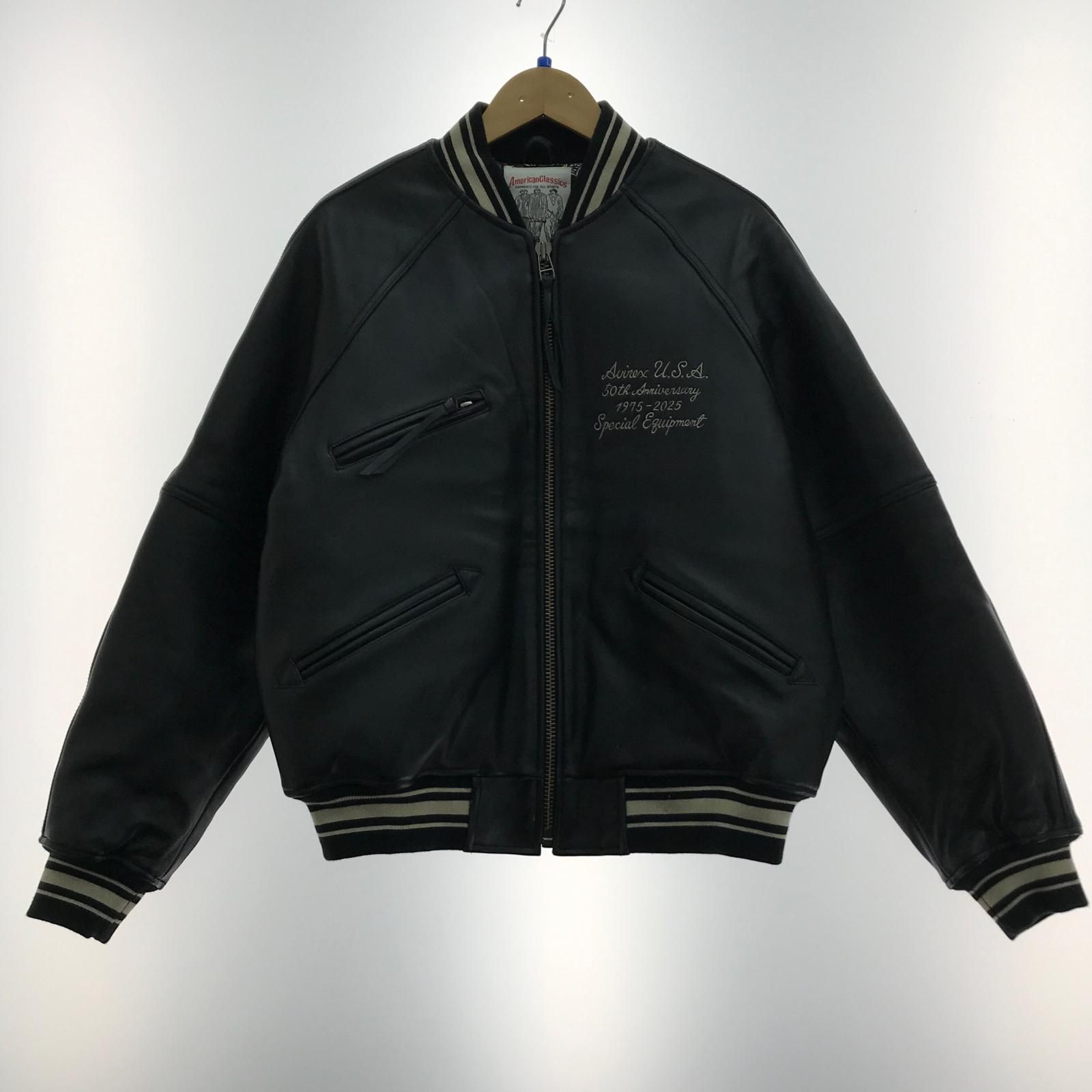 AVIREX アビレックス ジャケット レザージャケット SIZE L 50thVARSITY JACKET 783-5950019 ブラック