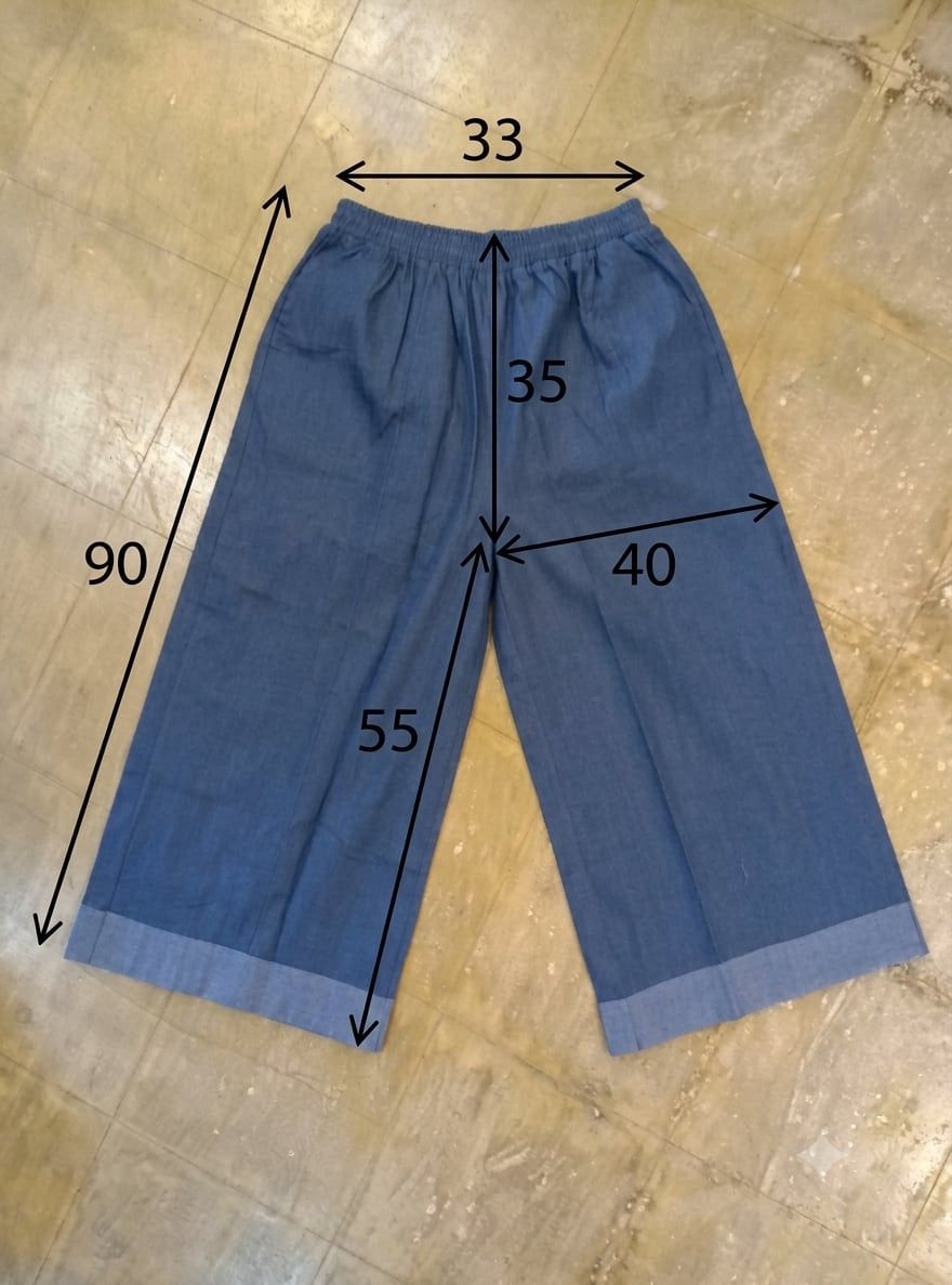 デニムワイドパンツ インディゴブルー 綿100% レディース ゆったり 体型カバー ナチュラル カジュアル 春夏秋