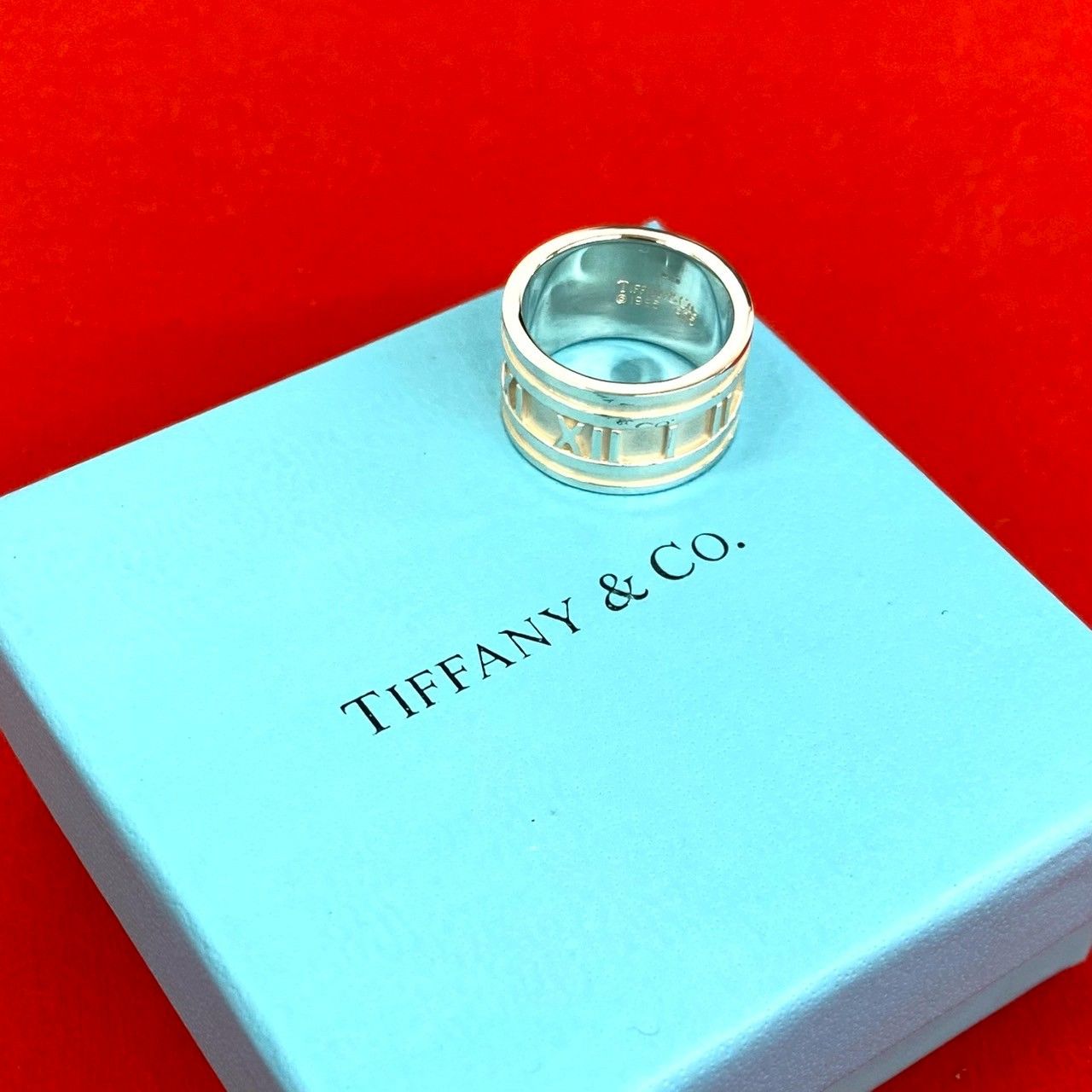 極 美品 TIFFANY&Co. ティファニー アトラス ワイド リング シルバー925 15号 指輪 アクセサリー シルバー 30410