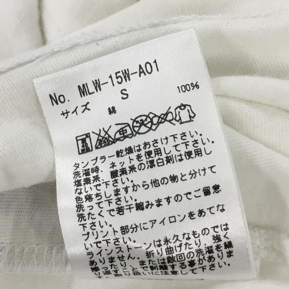 美品】マークアンドロナ Tシャツ 白×ピンク スカル ラインストーン