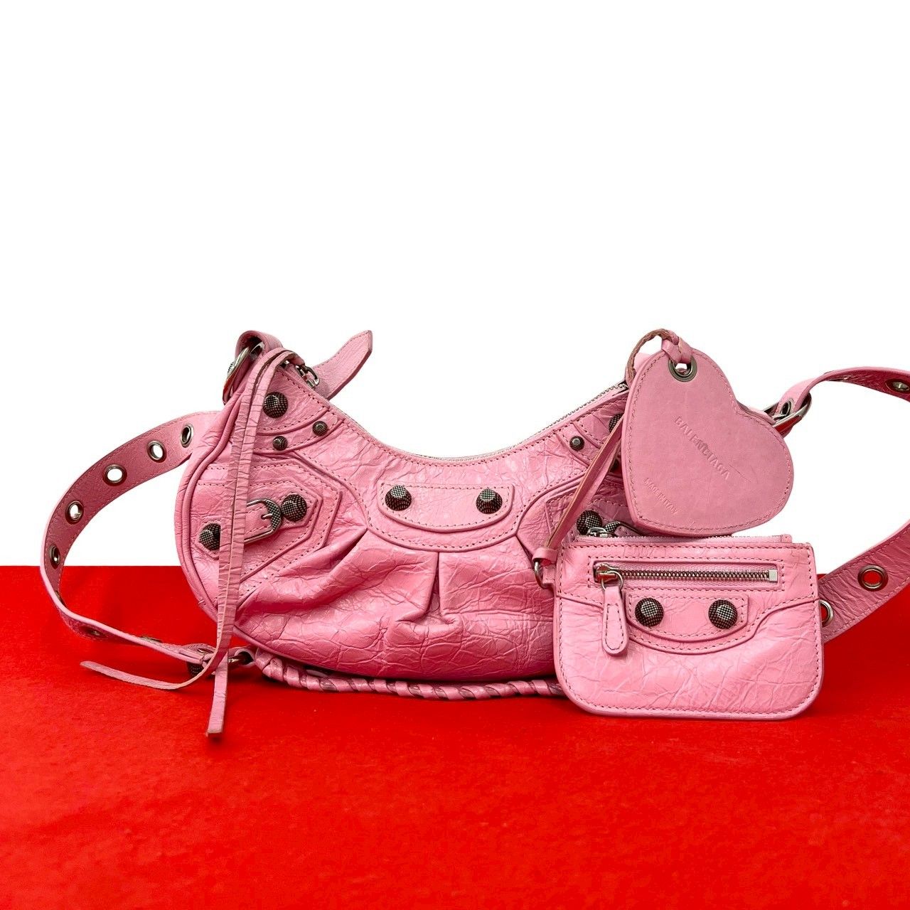 極 美品 BALENCIAGA バレンシアガ ルカゴール XS スタッズ レザー 本革 
